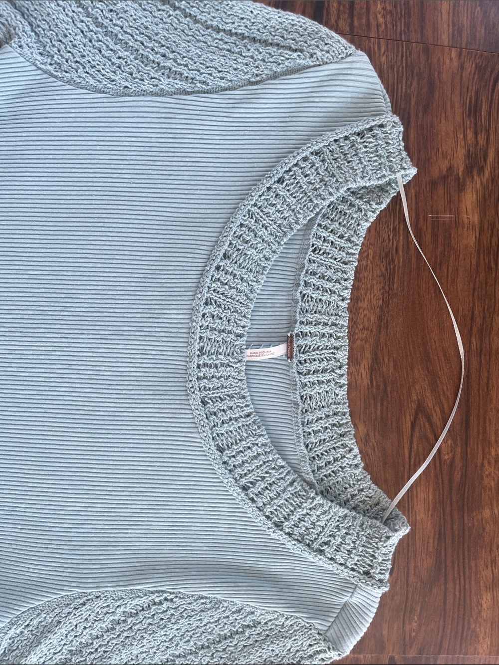 Free People Sage Knit-Trim Ribbed Long Sleeve Top - Picture 3 of 11